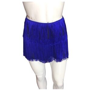 Electric Blue Fringe Mini Skirt